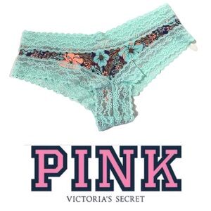 Victoria's Secret PINK Floral Lace Cheeky Panty - Mint Panties Underwear P129 XS